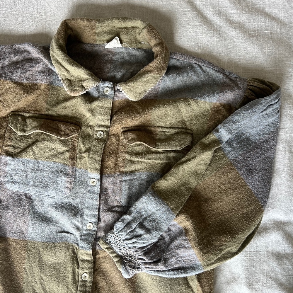 Apolina Girls flannel button shirt 7-9 years